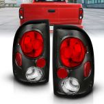 AmeriLite Black Euro Tail Lights For Dodge Dakota - Passenger and Driver Side