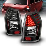 AmeriLite Black LED Replacement Brake Taillights Set For 05-08 Dodge Magnum - Passenger and Driver Side