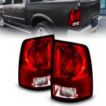 AmeriLite for 2009-2018 Dodge Ram 1500 2500 3500 Incandescent Type Red OE Replacement Tail Lights Assembly Pair - Driver and Passenger Side