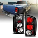 AmeriLite Black LED Tail Lights For Dodge Ram - Passenger and Driver Side