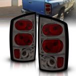 AmeriLite for 2002-2006 Dodge Ram 1500 | 03-06 Ram 2500 3500 Pickup Euro-Style Smoke Chrome Replacement Taillights Pair - Driver and Passenger Side