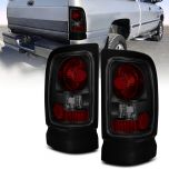 AmeriLite Black Smoke Replacement Brake Tail Lights Set For 94-01 Dodge RAM - Passenger and Driver Side