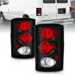AmeriLite Black Replacement Brake Tail Lights Set For Ford Excursion / Econoline Van - Passenger and Driver Side