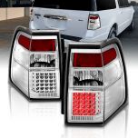 AmeriLite Chrome LED Replacement Brake Tail Lights Set For Ford Expedition - Passenger and Driver Side