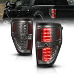 AmeriLite Smoke LED Replacement Brake Tail Lights Set For 09-14 Ford F-150 - Passenger and Driver Side