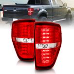 AmeriLite Red/Clear LED Replacement Brake Tail Lights Set For 09-14 Ford F-150 - Passenger and Driver Side