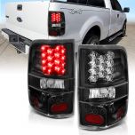 AmeriLite for 2004-2008 Ford F150 Styleside Clear Black LED Replacement TailLights Assembly Set - Passenger and Driver Side