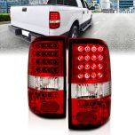 AmeriLite for 2004-2008 Ford F150 Styleside Clear Red LED Replacement TailLights Assembly Set - Passenger and Driver Side