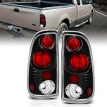 AmeriLite Black Replacement Brake Tail Lights Set For Ford F-Series - Passenger and Driver Side