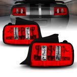 AmeriLite Taillights Red/Clear (2010 Style)( No Assy) For Ford Mustang - Passenger and Driver Side