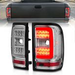 AmeriLite for 2001-2011 Ford Ranger C-Type LED Tube Crystal Chrome Replacement Brake Tail Lights - Passenger and Driver Side