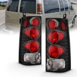 AmeriLite Black Replacement Brake Tail Lights Set For Chevy Express GMC Savana Van - Passenger and Driver Side
