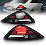 AmeriLite LED Black Replacement Taillights Set For 03-05 Honda Accord 2Dr Coupe - Passenger and Driver Side