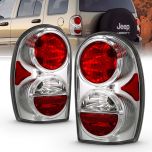 AmeriLite Chrome Replacement Brake Tail Lights Set For 02-07 Jeep Liberty SUV - Passenger (Right) and Driver (Left) Side