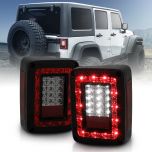 AmeriLite Red/Smoke LED Tail Lights set for Jeep Warnger - Passenger and Driver Side