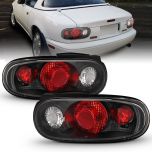 AmeriLite Black Replacement Taillights For 90-97 Mazda Miata - Passenger and Driver Side