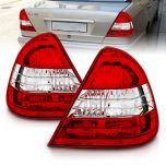 AmeriLite Red/Clear Replacement Brake Taillights Set For Mercedes Benz C Class W202 - Passenger and Driver Side