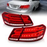 AmeriLite Red/Clear LED Tail lights Set For Mercedes Benz E-Class Sedan - Passenger and Driver Side