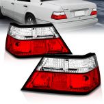 AmeriLite Red/Clear Replacement Brake Taillights Set For 86-95 Mercedes Benz E Class W124 - Passenger and Driver Side