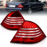 AmeriLite LED Taillights Red/Clear For Mercedes Benz S Class W220 - Passenger and Driver Side