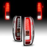 AmeriLite for 2005-2021 Nissan Frontier 2009-2012 Suzuki Equator C-Type LED Chrome Replacement Tail Lights Assembly Set - Passenger and Driver Side