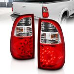 AmeriLite Red/Clear LED Replacement Brake Tail Lights Set For Toyota Tundra Regular and Access Cab - Passenger and Driver Side
