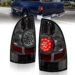 AmeriLite Smoke LED Rear Brake lamp Taillights Set for 2005-2015 Toyota Tacoma Truck - Passenger and Driver Side