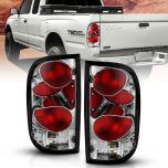 AmeriLite Chrome Replacement Tail Lights For 95-00 Toyota Tacoma Pickup Truck- Passenger and Driver Side. Bulb and Harness included