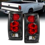 AmeriLite Black Replacement Tail Lights For 85-95 Toyota Pickup Truck Hilux - Passenger and Driver Side