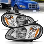 AmeriLite for 2002-2019 Freightliner M2 Reflection LED Main Beam Chrome Replacement Headlight Pair - Passenger and Driver Side