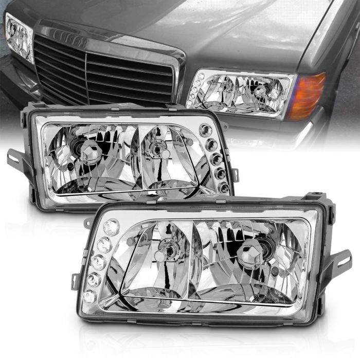  AmeriLite Crystal Headlights For Mercedes-Benz C Class W202 -  Passenger and Driver Side : Automotive