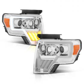 FORD F-150 09-13 PROJECTOR PLANK STYLE G2 H.L. CHROME AMBER