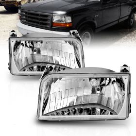 AmeriLite Headlights For Ford F-150 / Bronco - Passenger and Driver Side
