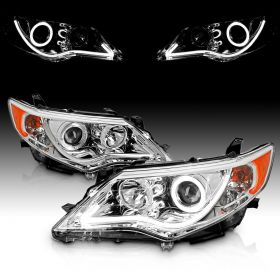 AmeriLite Chrome Projector Headlights For Lexus RX350 - Passenger and Driver Side