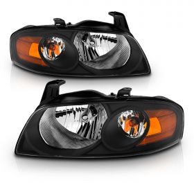 AmeriLite Black Replacement Headlights For 04-06 Sentra - Passenger and Driver Side
