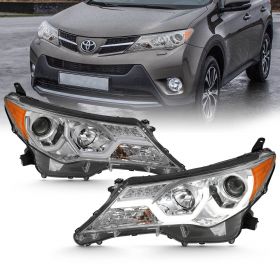 TOYOTA RAV-4 2013 UP PROJECTOR PLANK STYLE H.L CHROME CLEAR AMBER