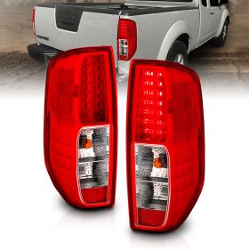 AmeriLite Red/Clear LED Replacement Brake Tail Lights Set For 05-13 Frontier - Passenger and Driver Side
