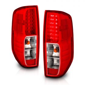AmeriLite Red/Clear LED Replacement Brake Tail Lights Set For 05-13 Frontier - Passenger and Driver Side