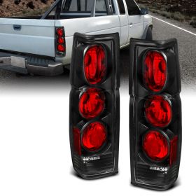 AmeriLite Black Replacement Brake Tail Lights Set For Hardbody D21 - Passenger and Driver Side