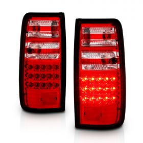 AmeriLite Red/Clear LED Tail Lights For Toyota Land - Passenger and Driver Side