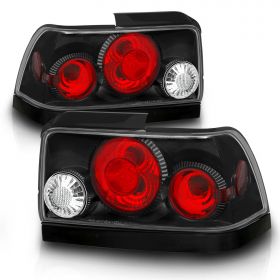 AmeriLite Black Replacement Brake Taillights Set For 1993-1997 Toyota Corolla - Passenger and Driver Side