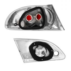 AmeriLite Black, Replacement Brake Taillights Set For 98-02 Toyota Corolla - Passenger and Driver Side