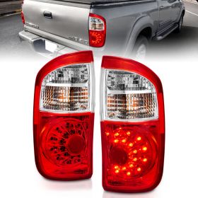AmeriLite for 2000-2006 Toyota Tundra Double Cab Trim Rosso Red LED Replacement Tail Lights Pair - Passenger and Driver Side