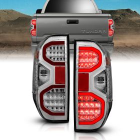 AmeriLite Chrome LED Parking Light Bar Brake Tail Lights Pair For 2014-2017 Toyota Tundra SR5 TRD SR