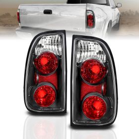 AmeriLite Black Euro Tail Lights For Toyota Tundra - Passenger and Driver Side