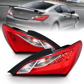 AmeriLite Red Lens LED Bar Replacement Taillights Set For Hyundai Genesis Coupe - Passenger and Driver Side