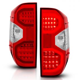 For 2014-2018 Toyota Tundra Red Clear Lens LED Taillights Pairs