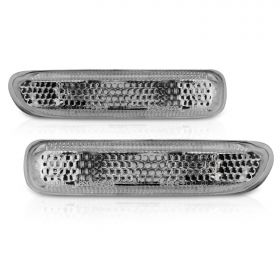 AmeriLite for 1999-2001 BMW 3-Series E46 325 328 330 Smoke Replacement Side Marker Light Set - Driver and Passenger Side