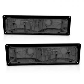 AmeriLite Replacement Packing Turn Signal Lights Smoke Pair For 88-98 Chevy Full Size - Passenger and Driver Side