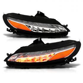 AmeriLite Chrome LED Parking Turn Signal Replacement Lights Pair For 2014-2016 Jeep Cherokee - Driver and Passenger Side